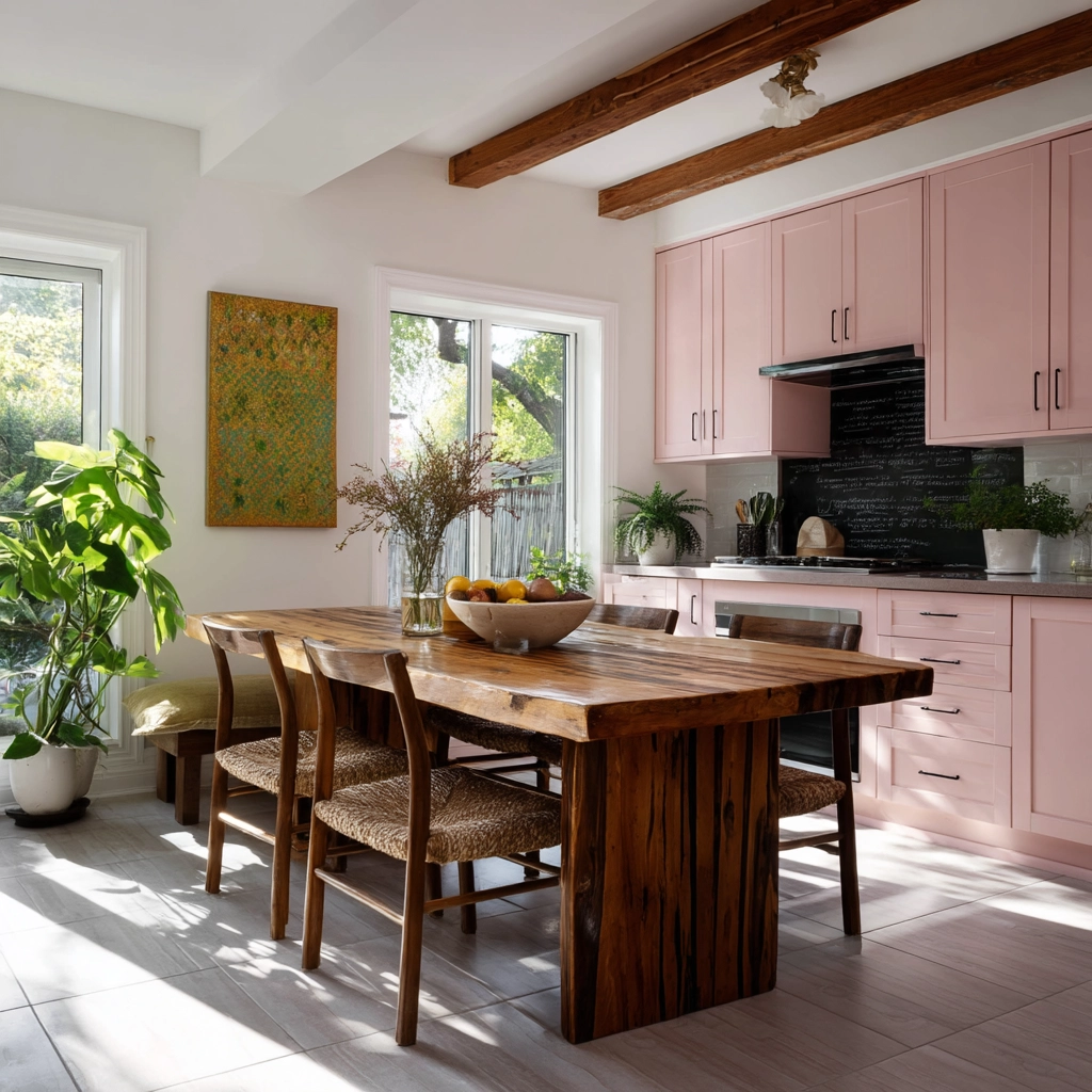 pink kitchen cabinets 48