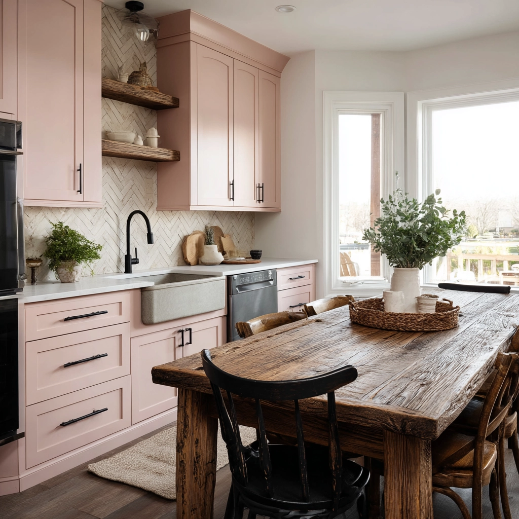 pink kitchen cabinets 5
