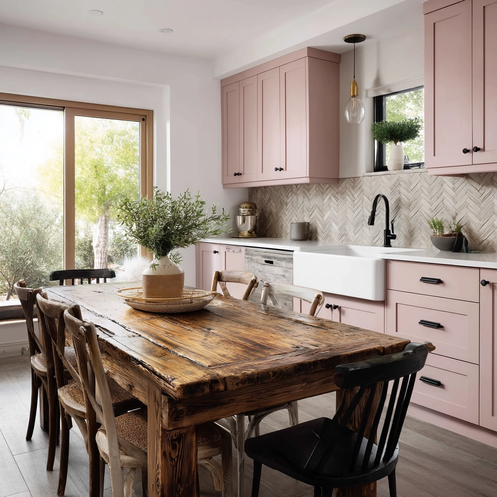 pink kitchen cabinets 6