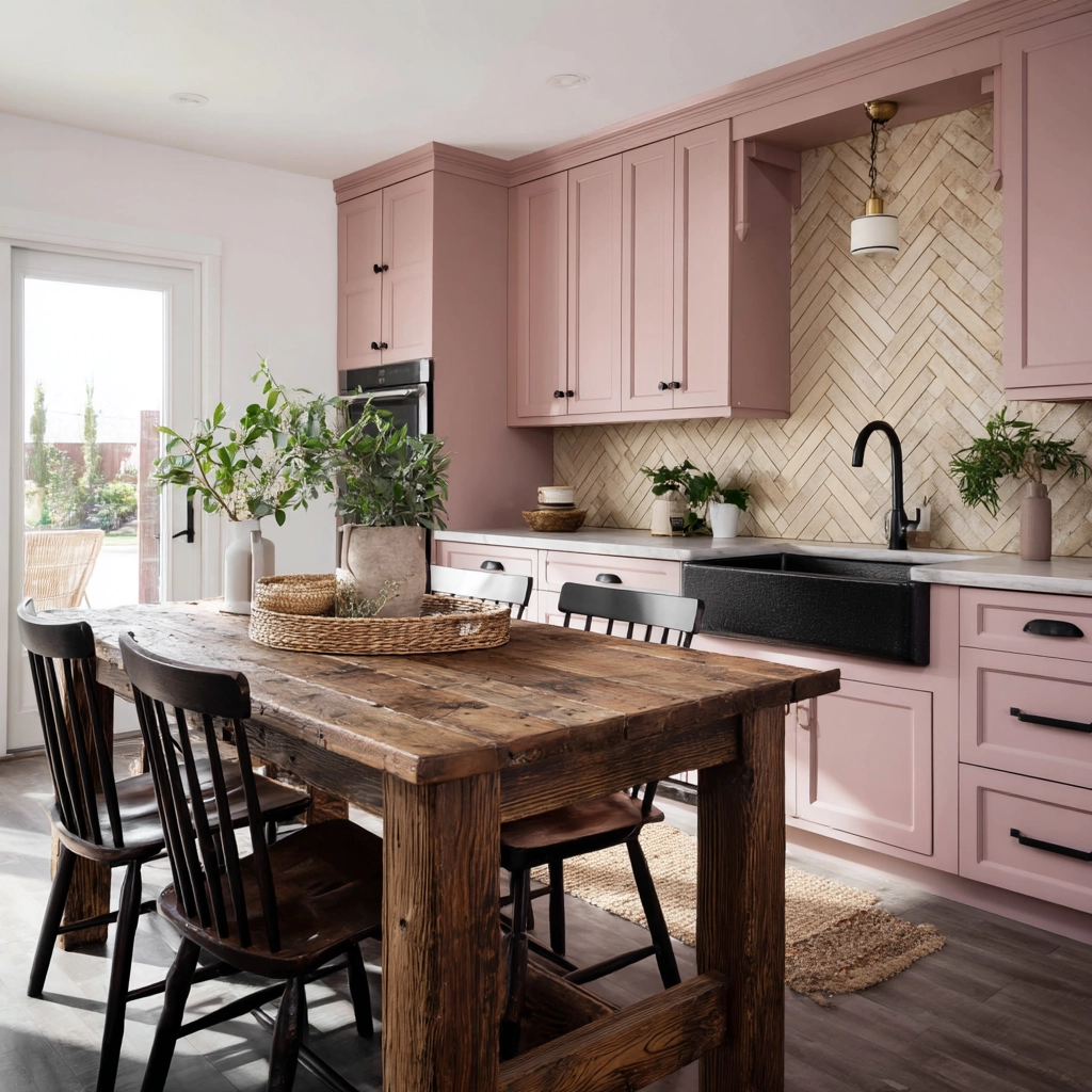 pink kitchen cabinets 7