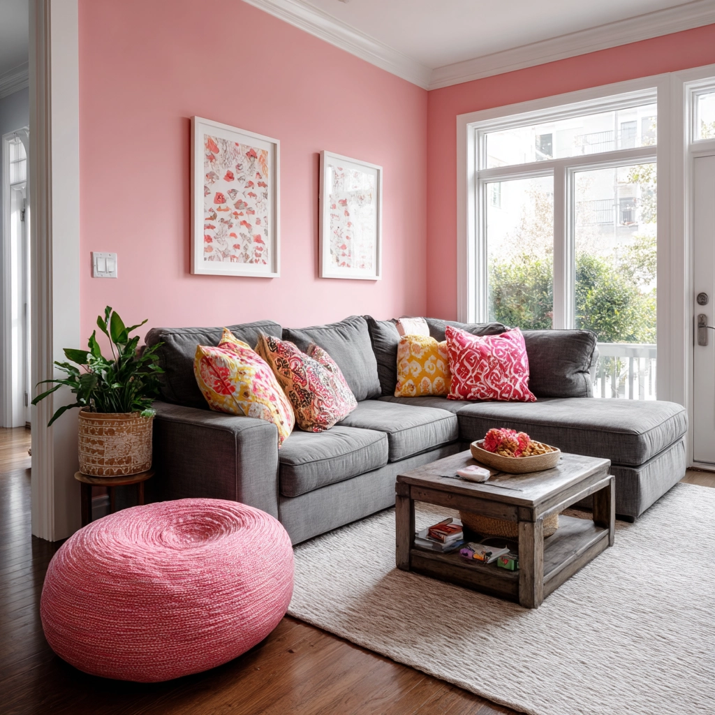 pink living room 14