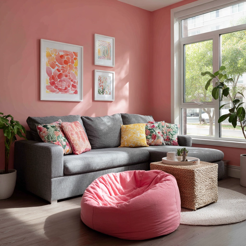 pink living room 15