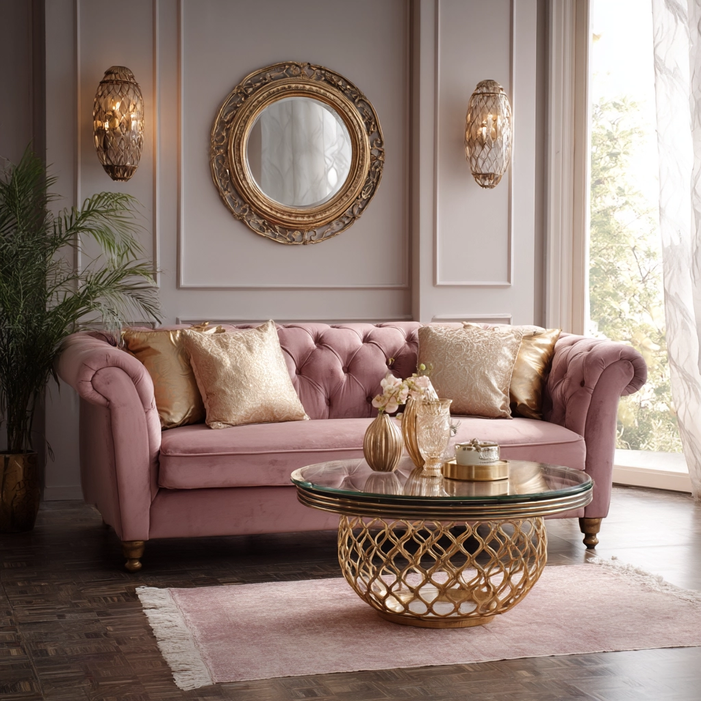 pink living room 18
