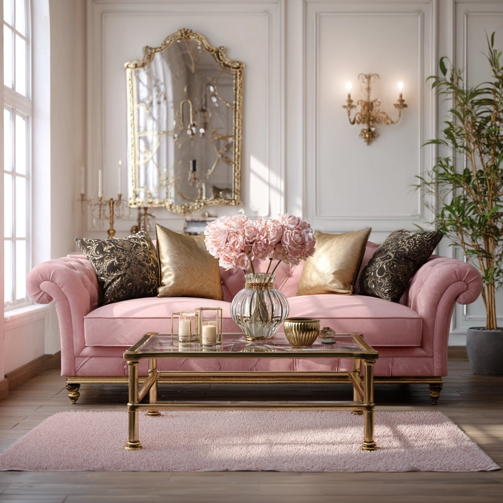 pink living room 19