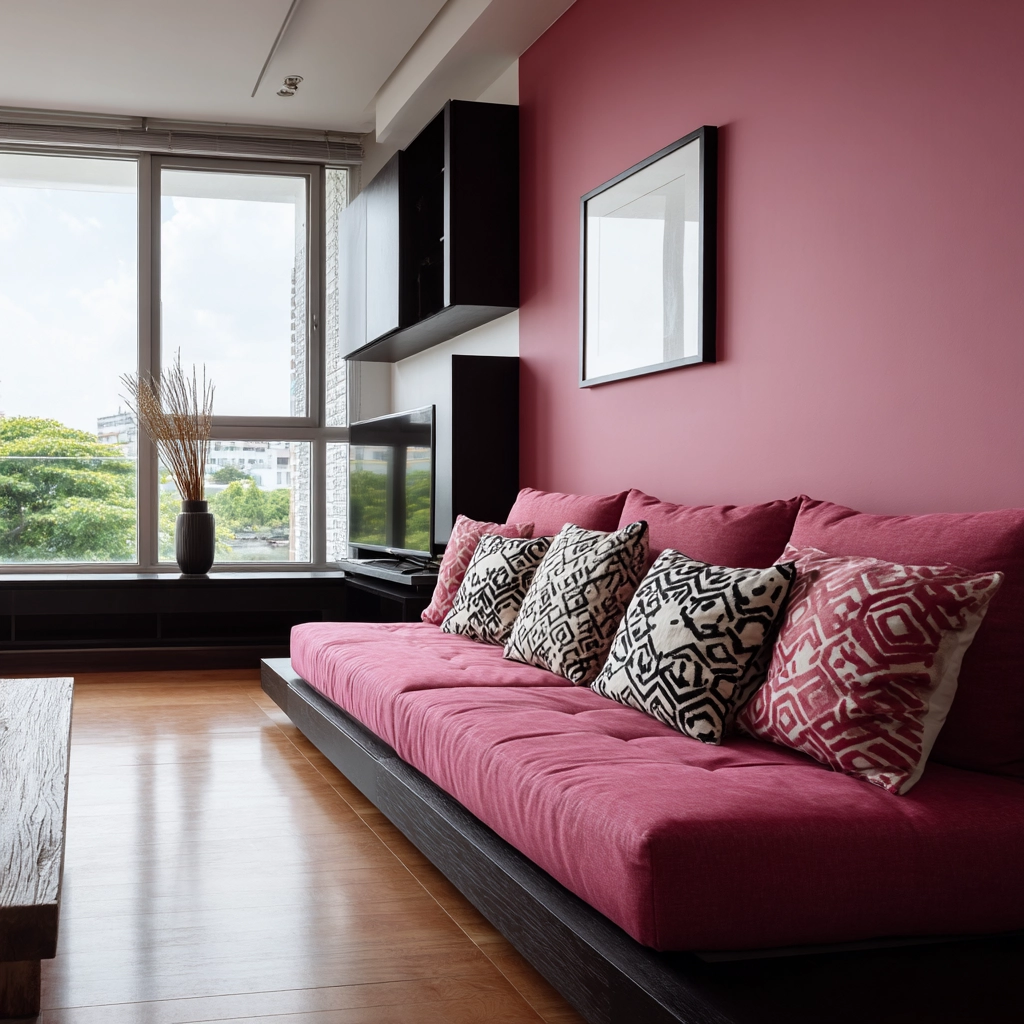 pink living room 35
