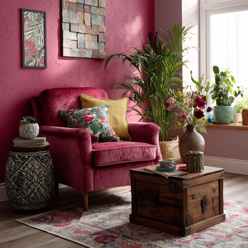 pink living room 37
