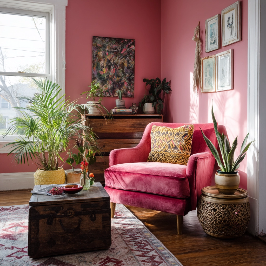 pink living room 40
