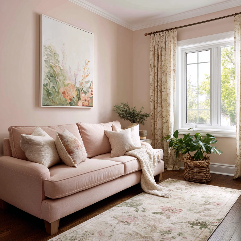 pink living room 42