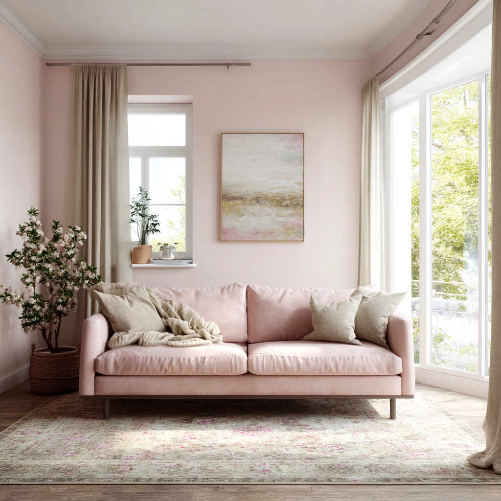 pink living room 44