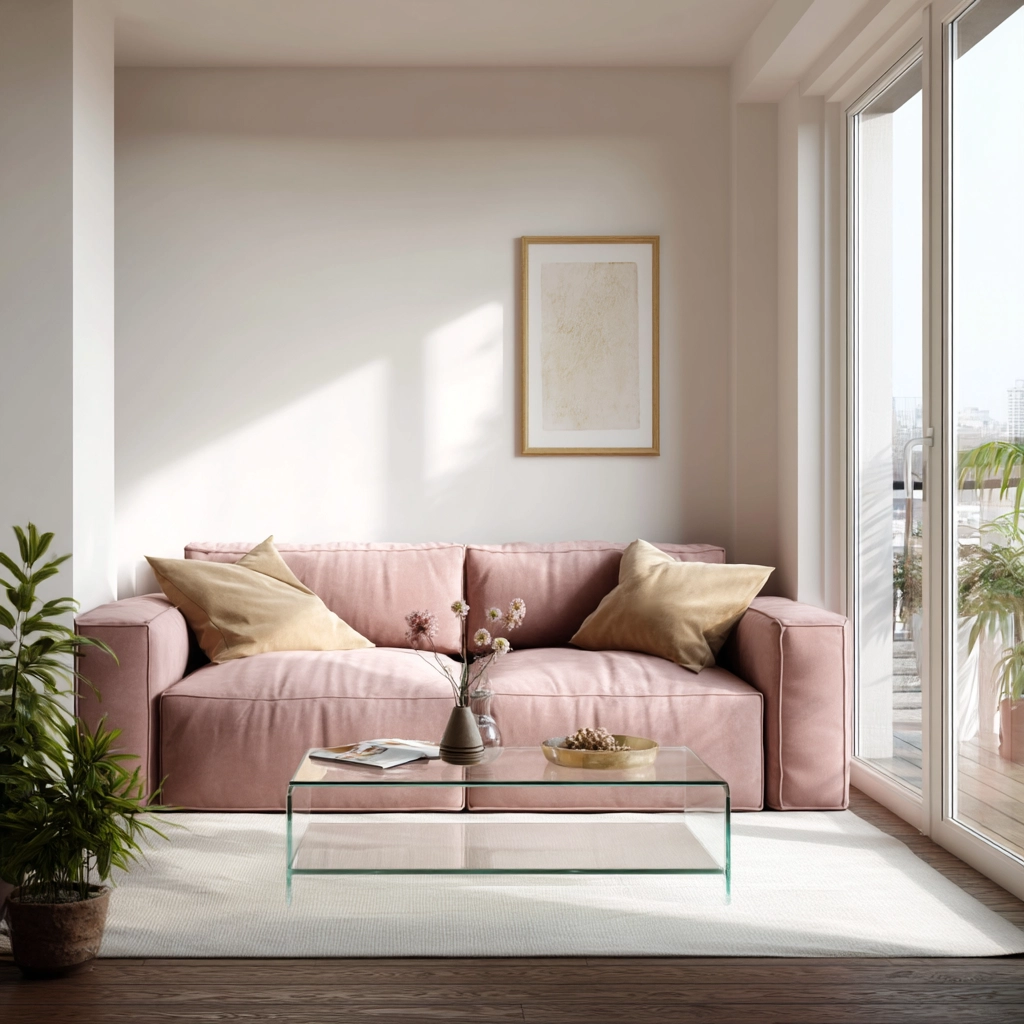 pink living room 49