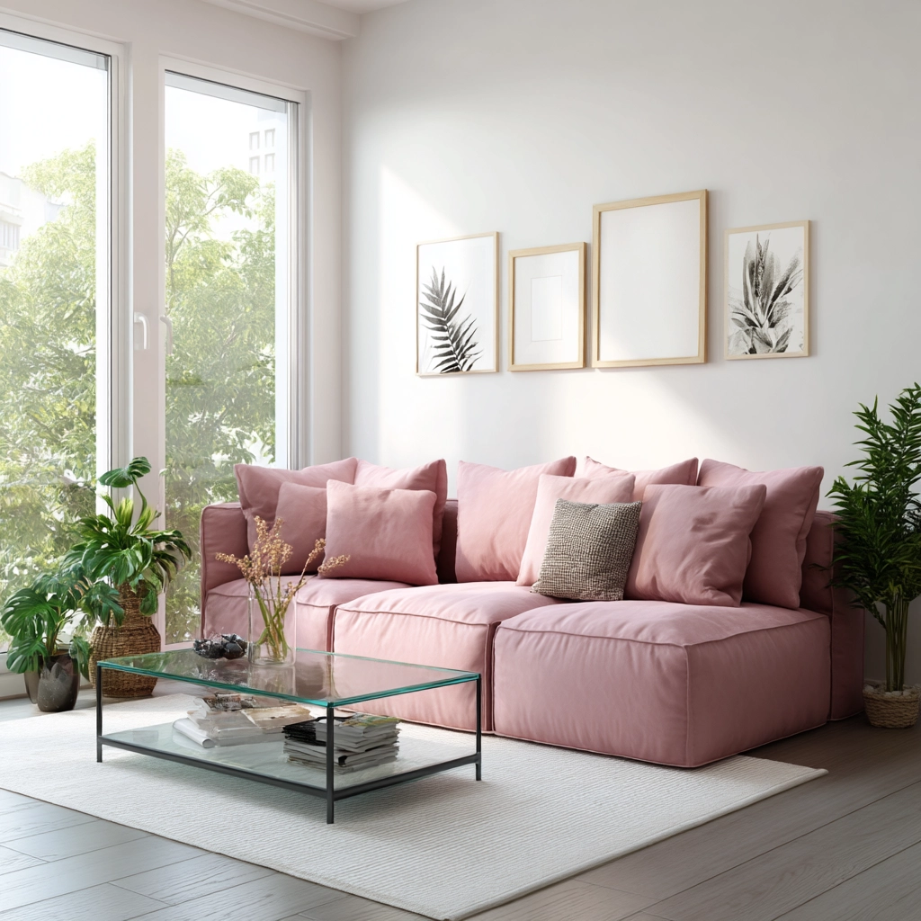 pink living room 50