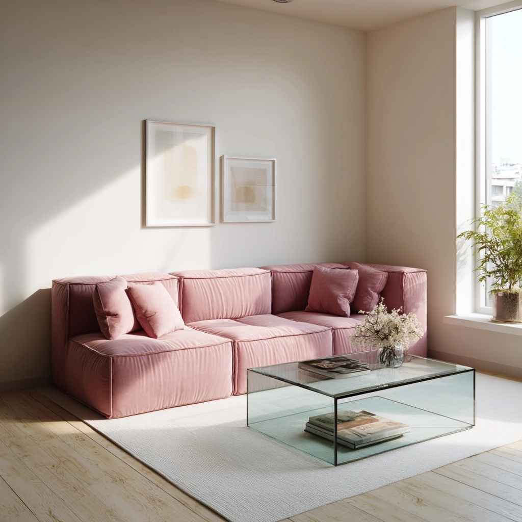 pink living room 51