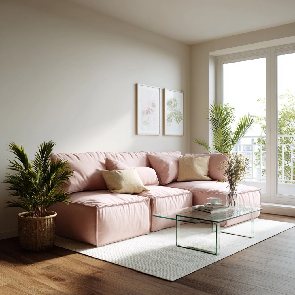 pink living room 52