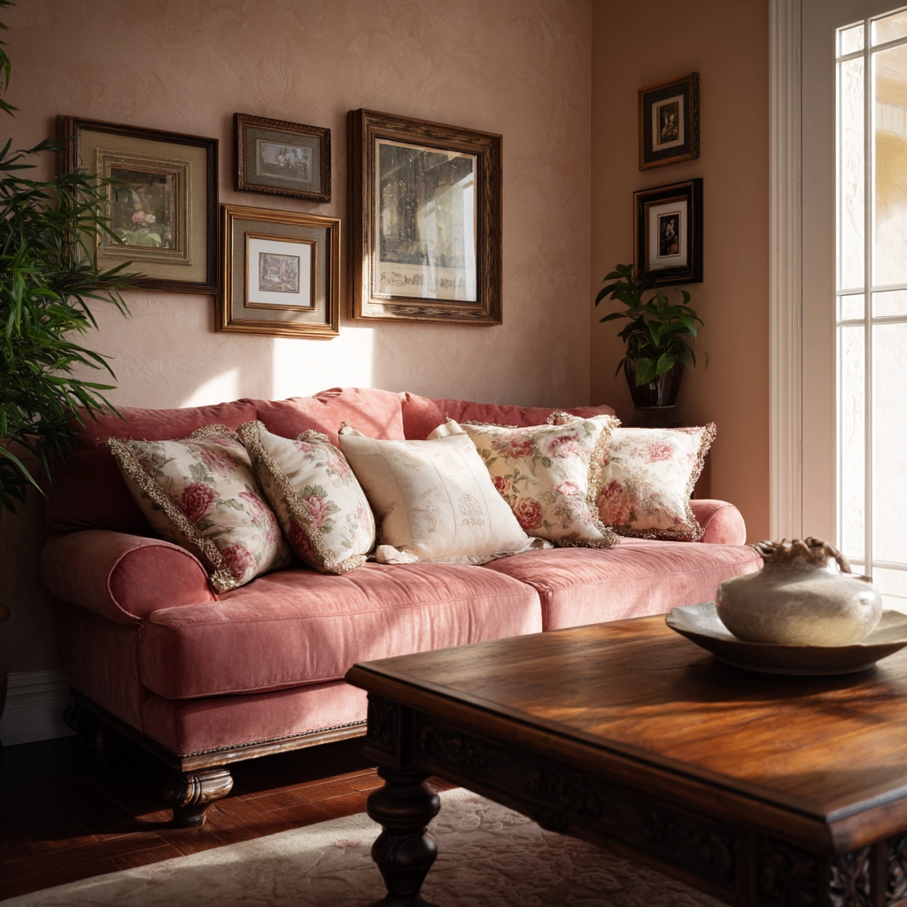 pink living room 54