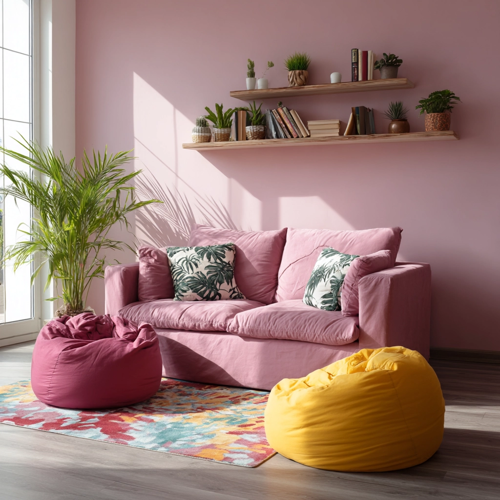 pink living room 60