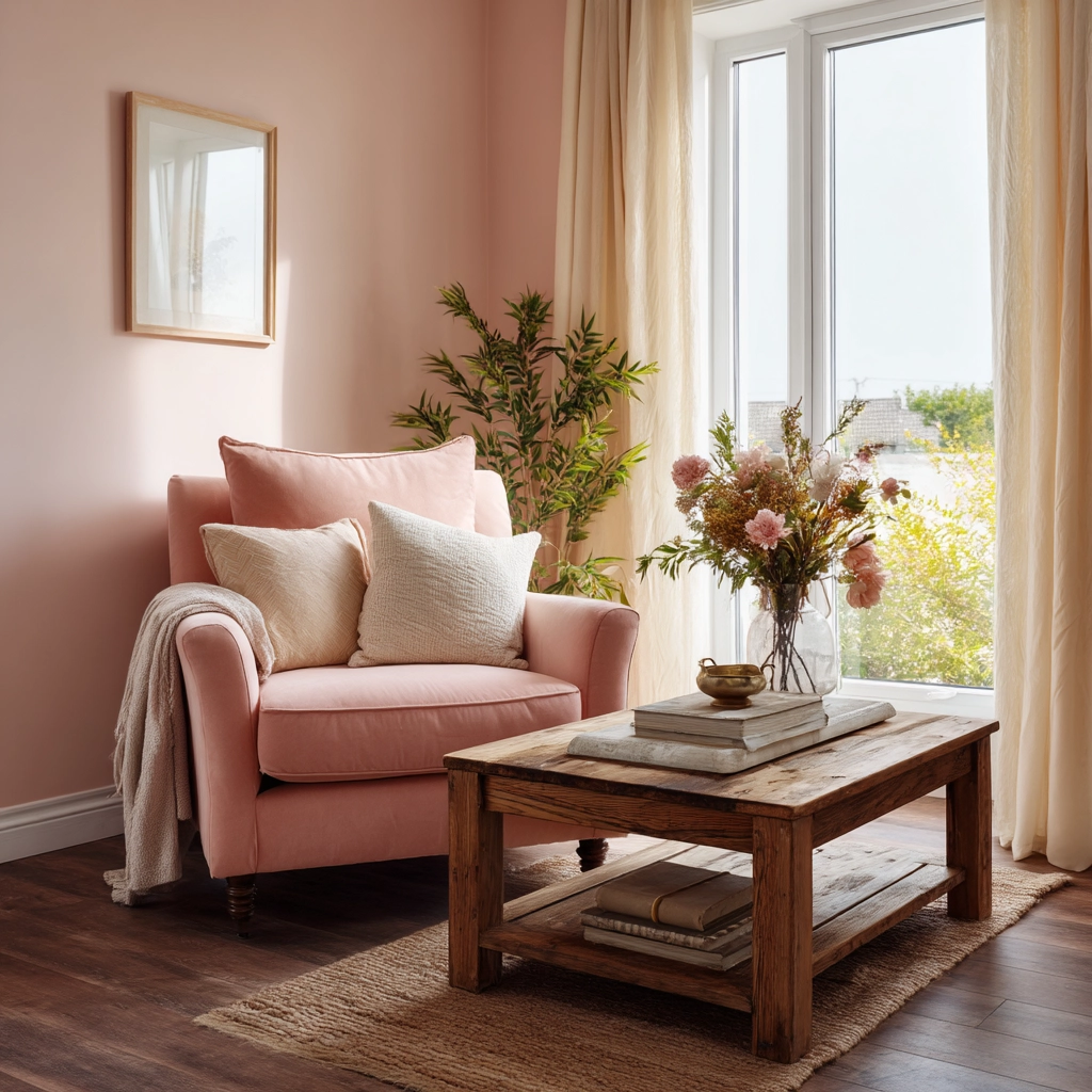 pink living room ideas 12
