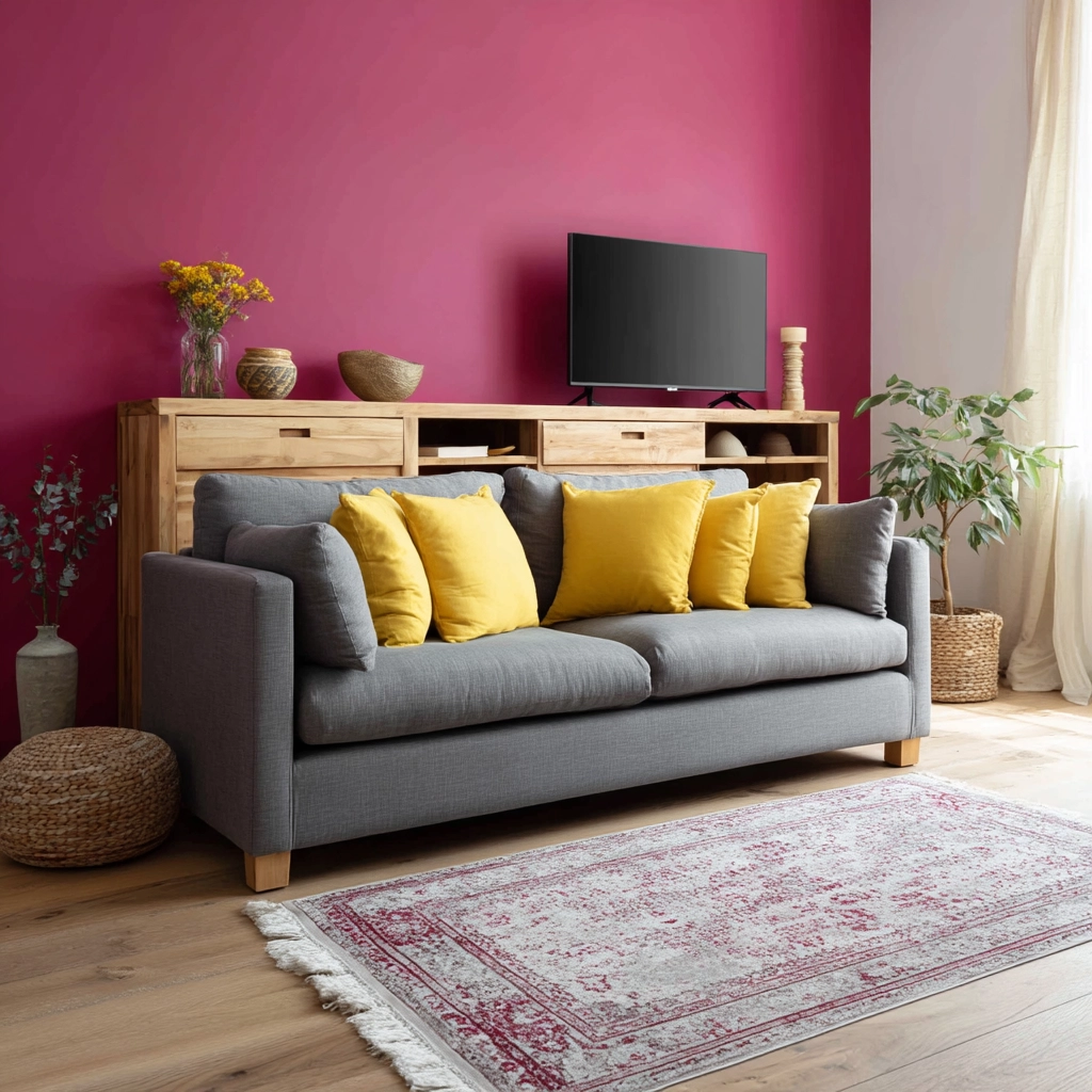 pink living room ideas 15