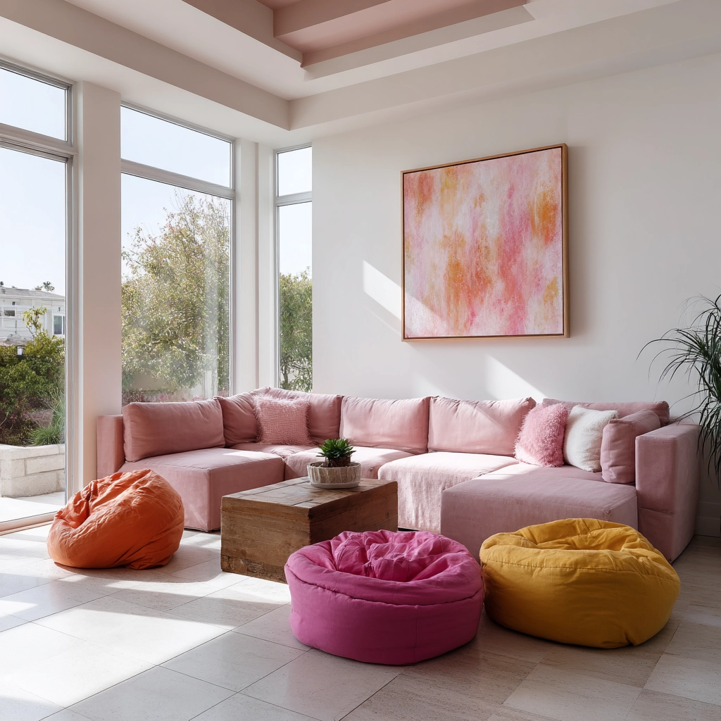 pink living room ideas 22