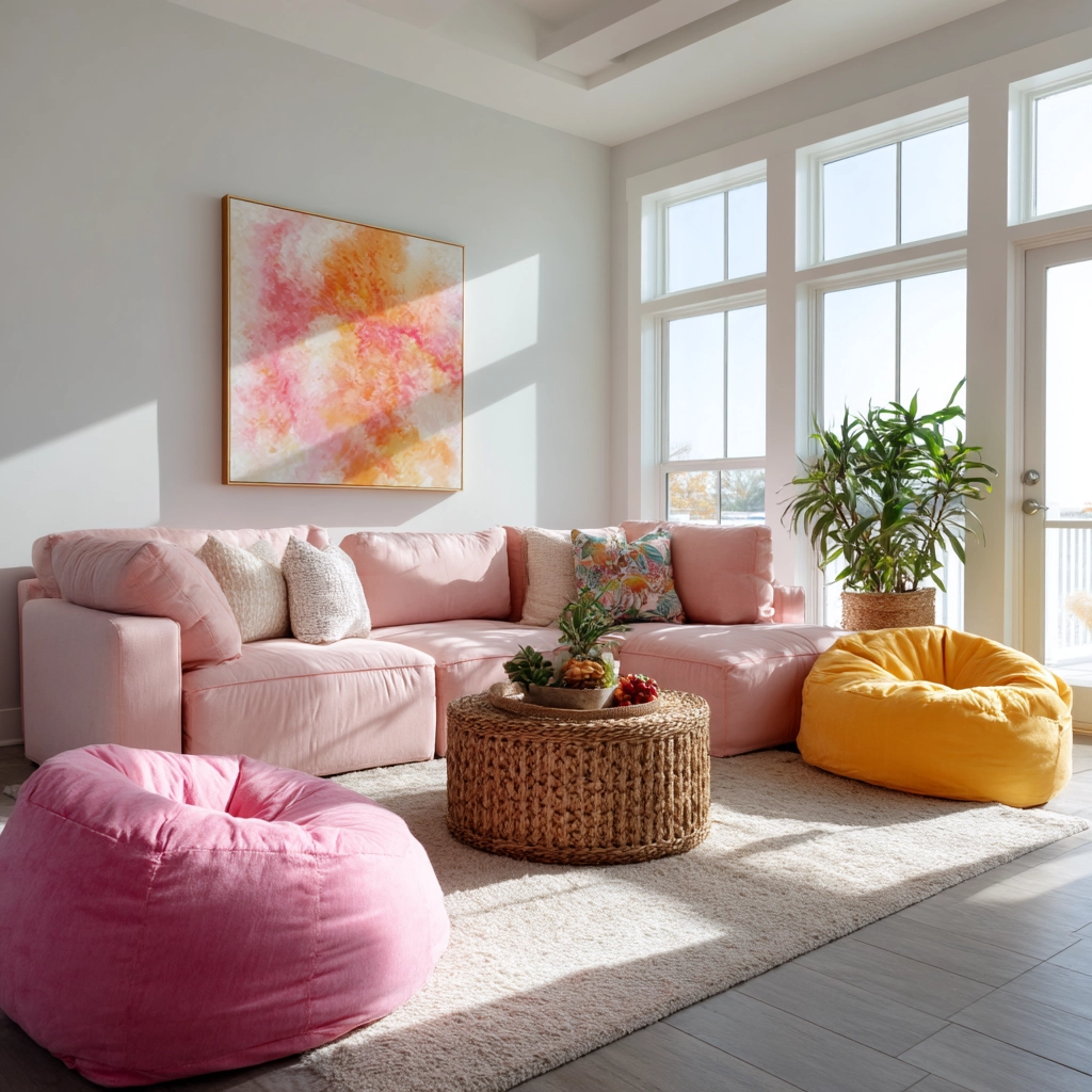pink living room ideas 24