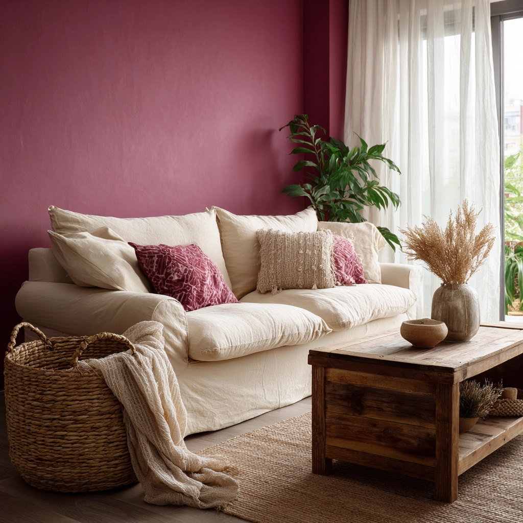pink living room ideas 34