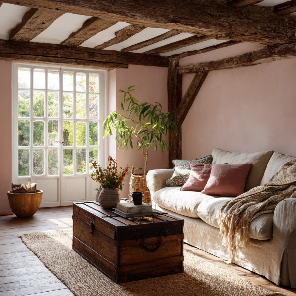 pink living room ideas 41