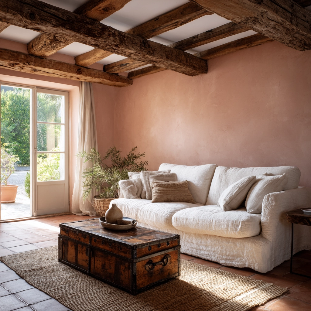 pink living room ideas 43