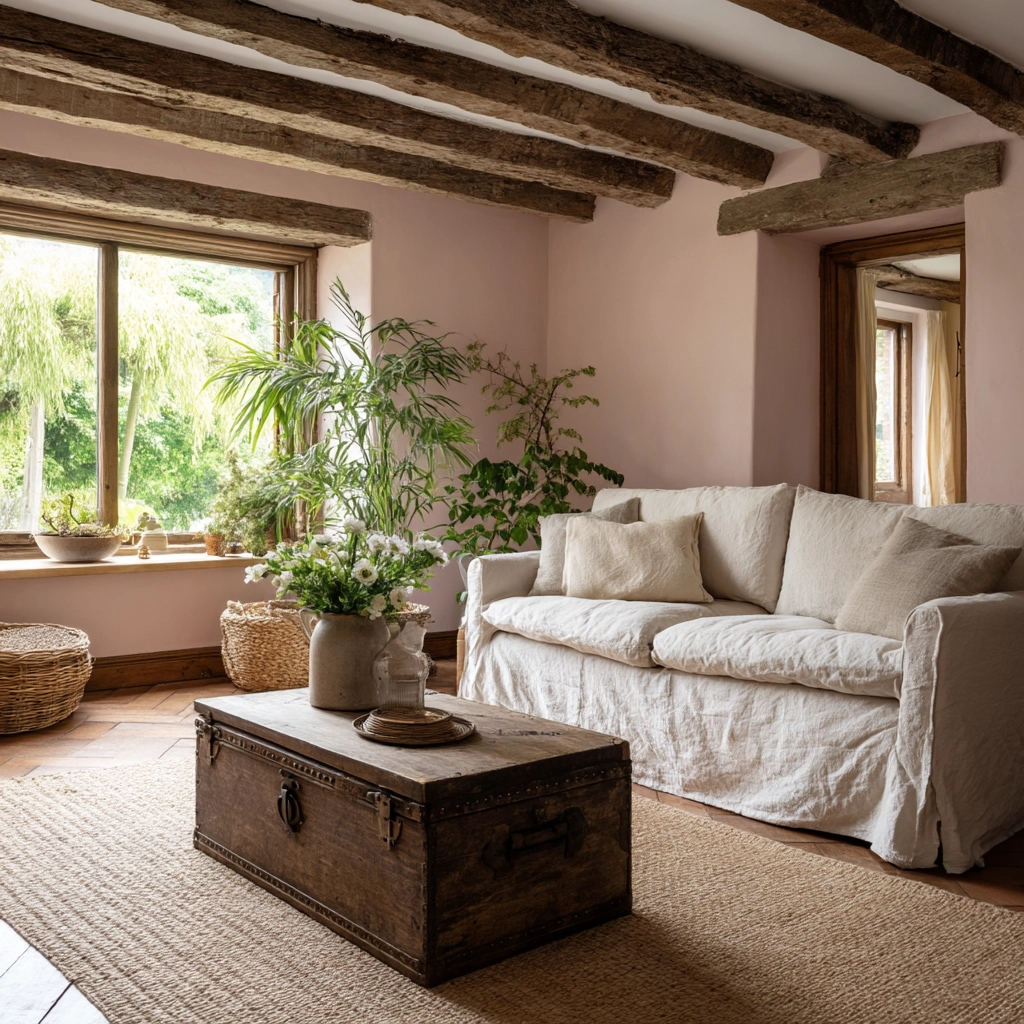 pink living room ideas 44