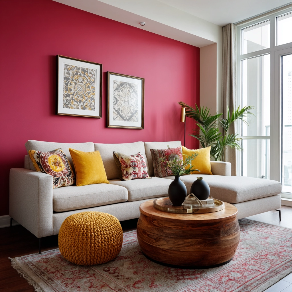 pink living room ideas 48