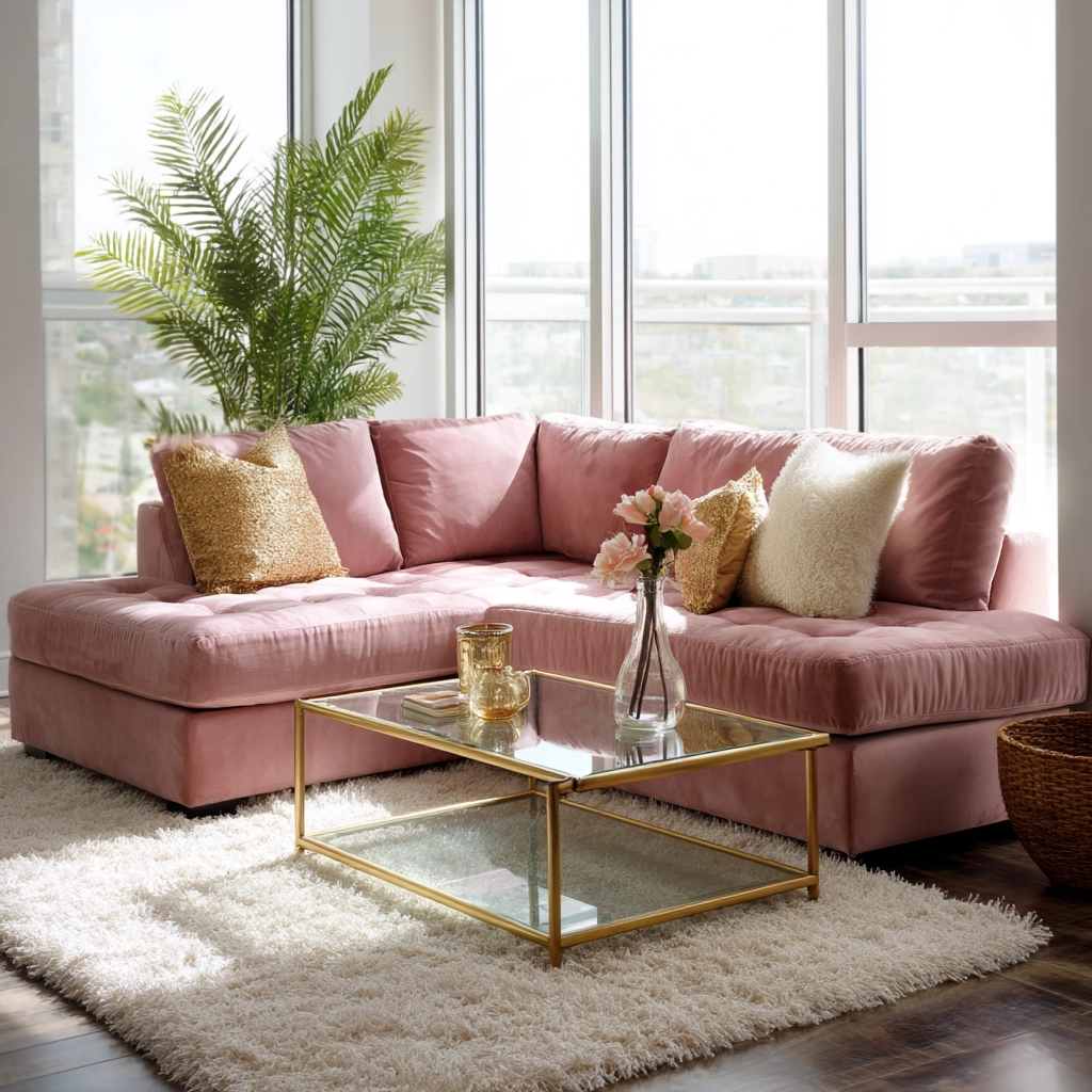 pink living room ideas 49