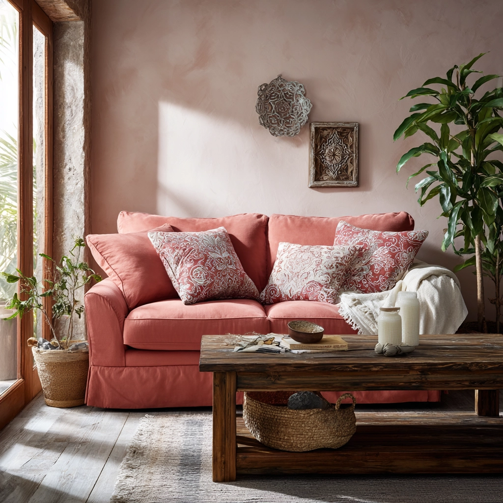 pink living room ideas 54