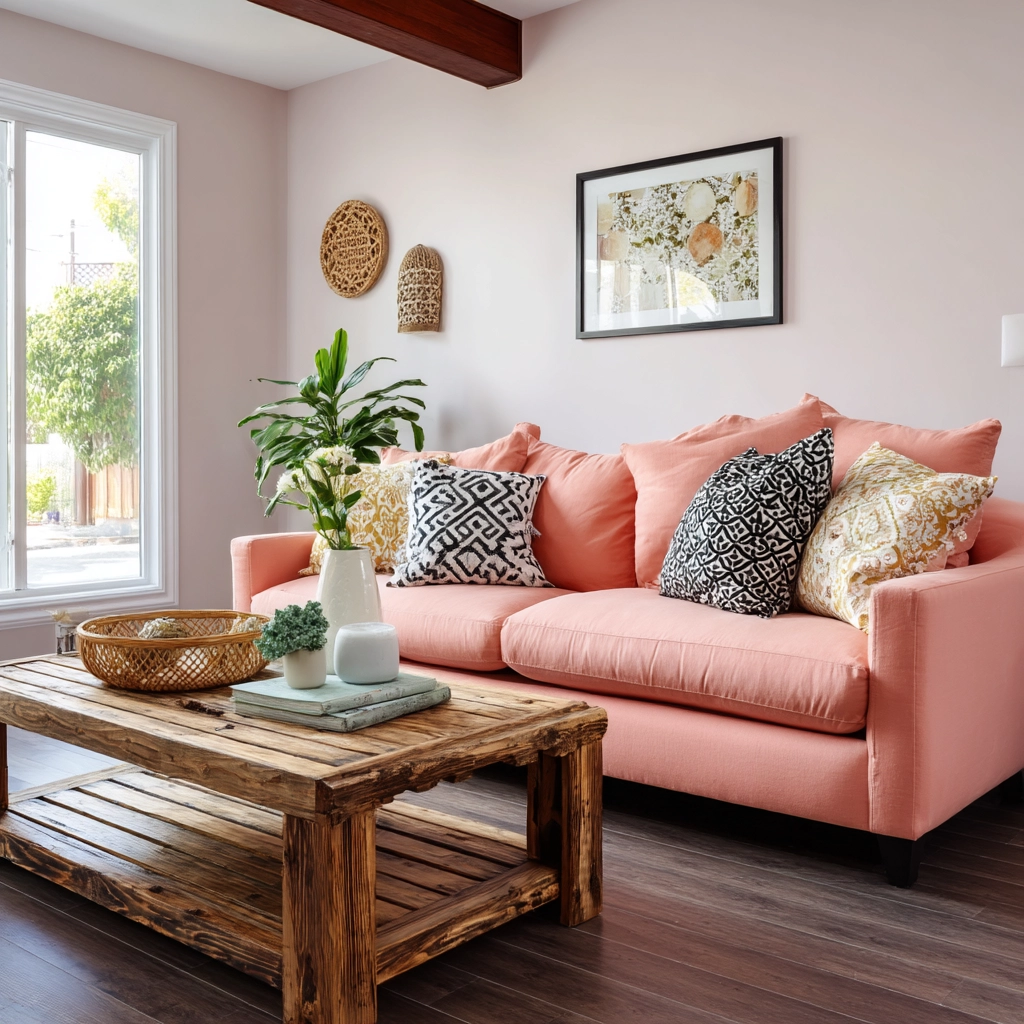 pink living room ideas 56