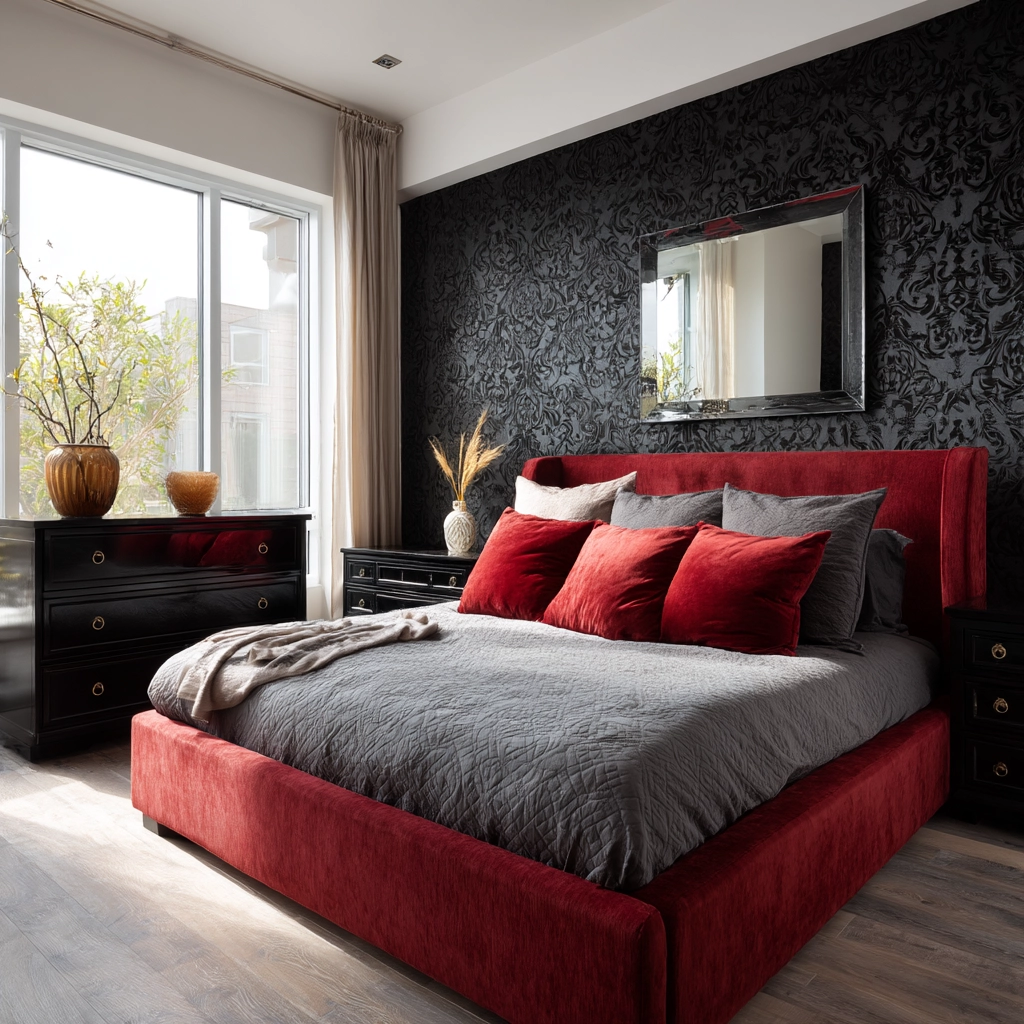 red and black bedroom ideas 18