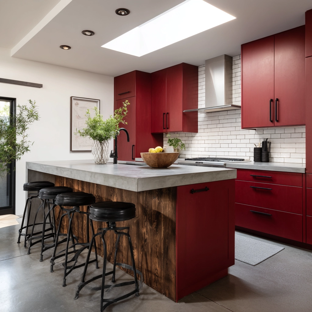 red kitchen cabinets 10