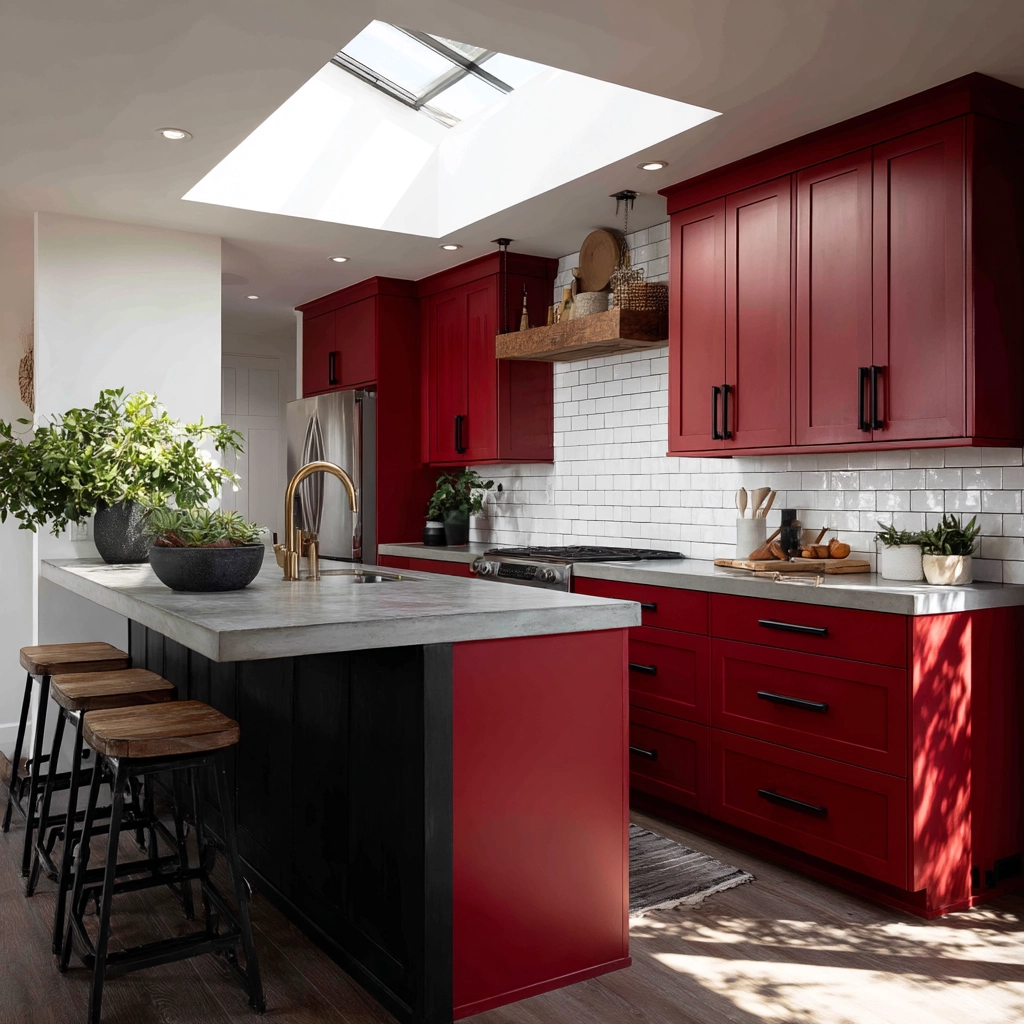 red kitchen cabinets 11