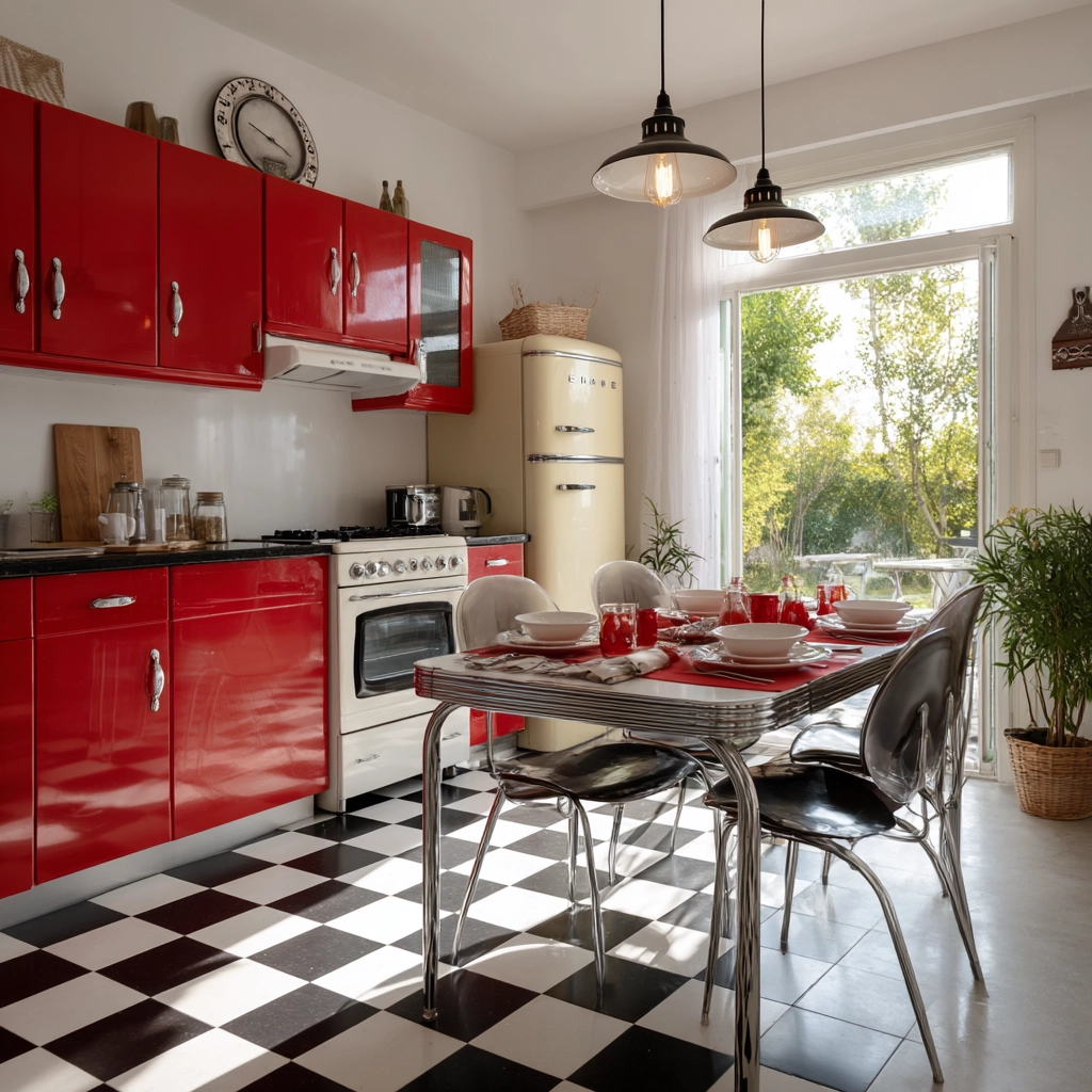 red kitchen cabinets 13