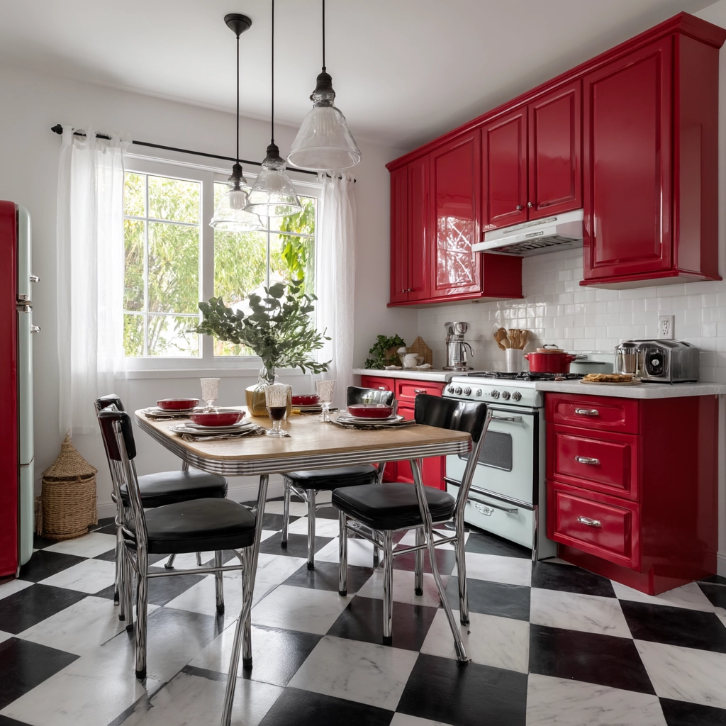 red kitchen cabinets 16