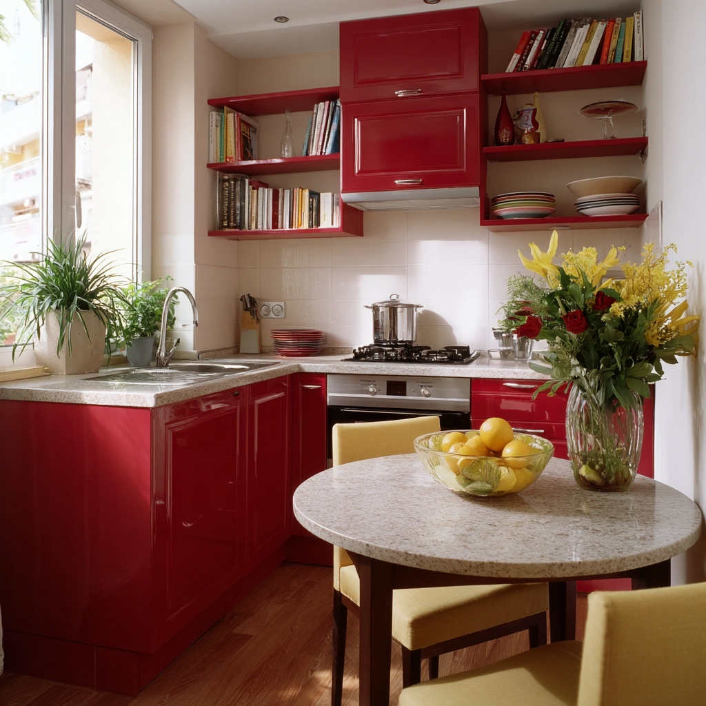 red kitchen cabinets 18