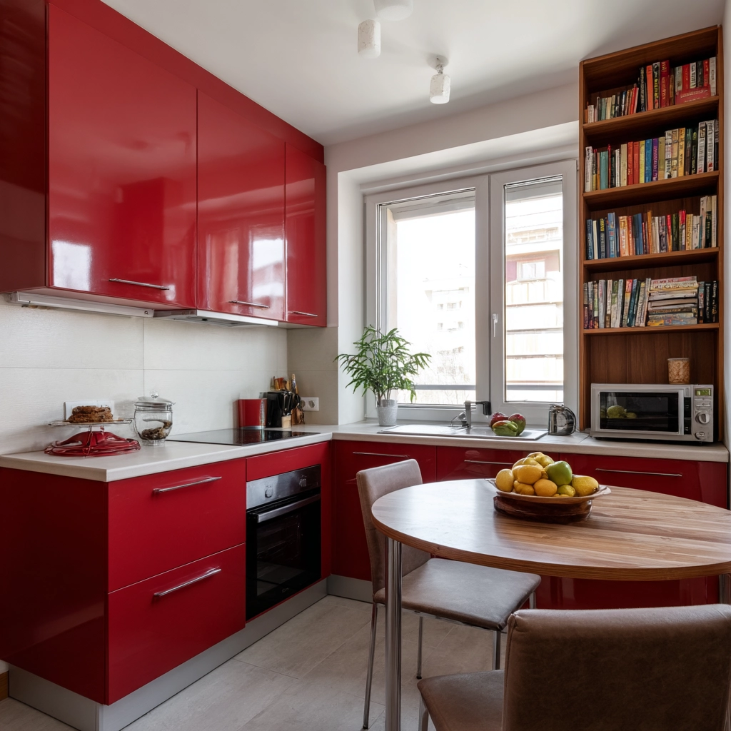 red kitchen cabinets 19