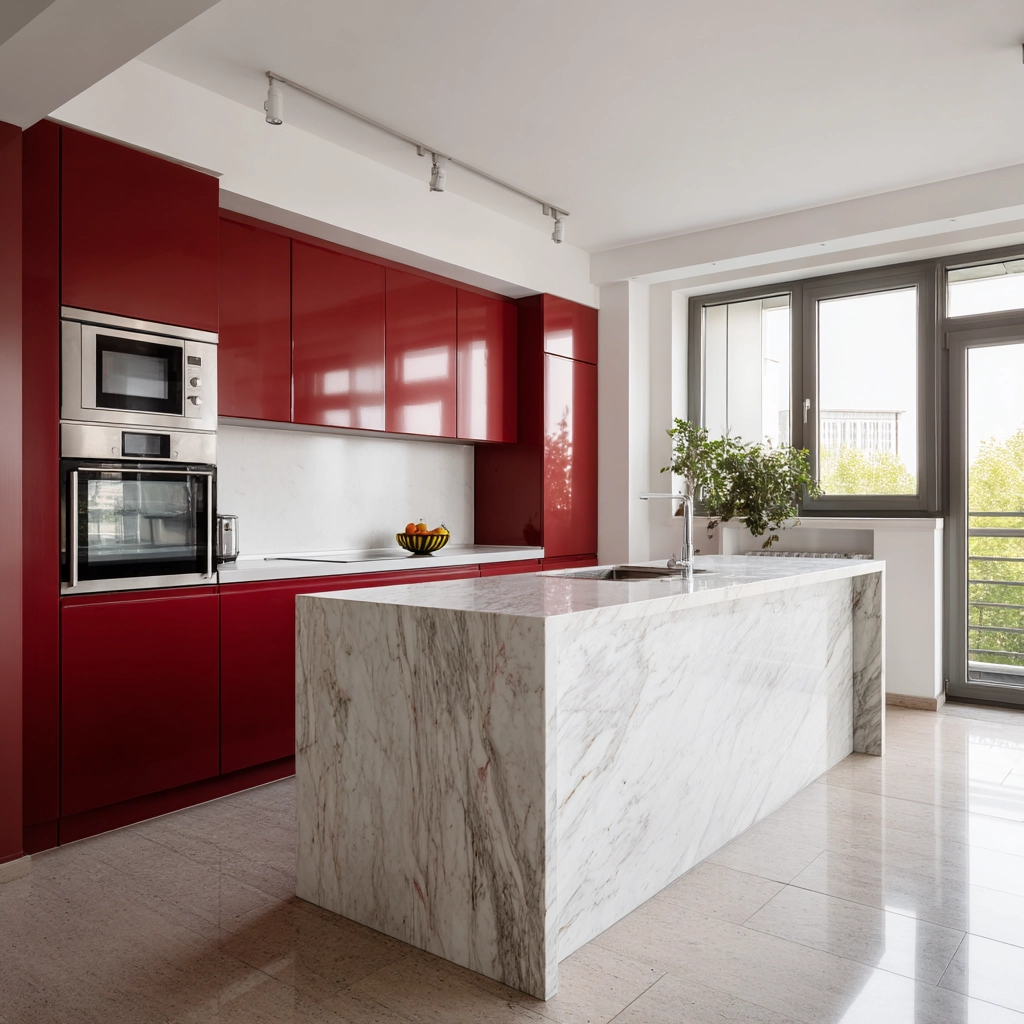 red kitchen cabinets 21