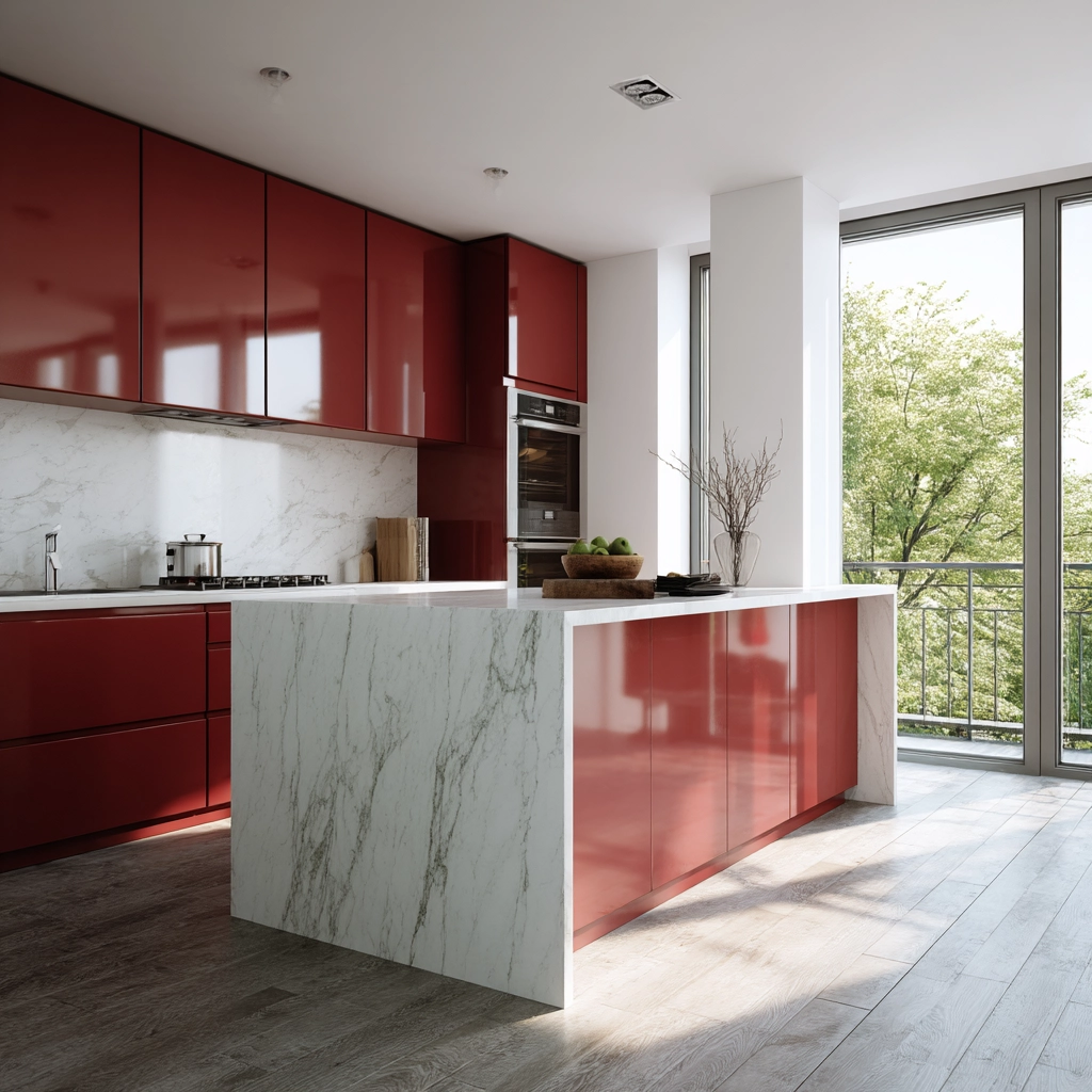 red kitchen cabinets 22