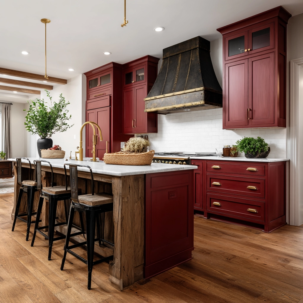 red kitchen cabinets 25