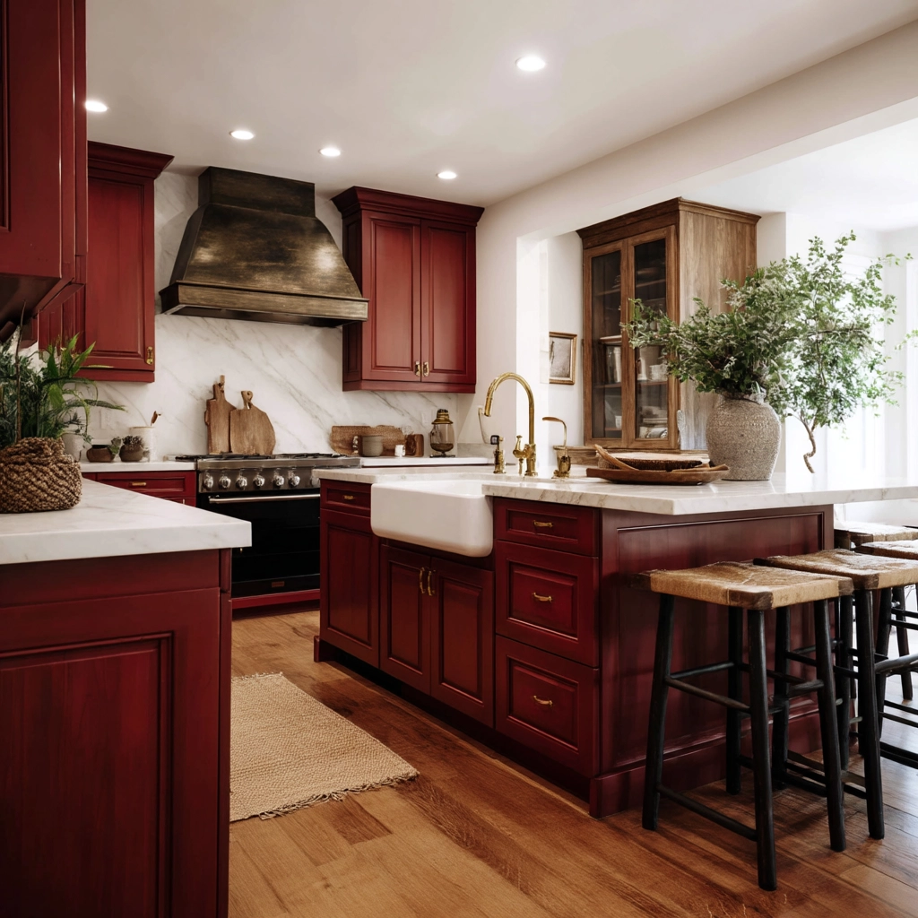 red kitchen cabinets 26