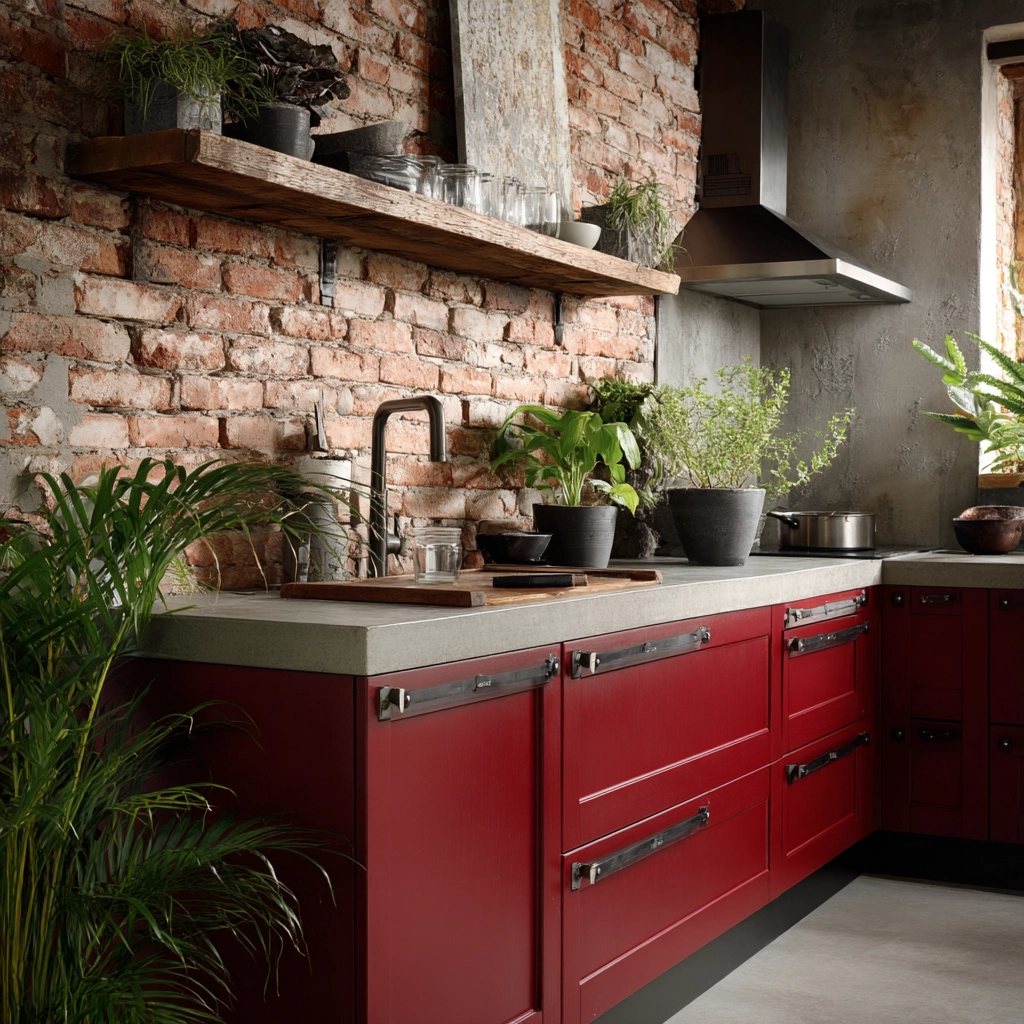 red kitchen cabinets 29