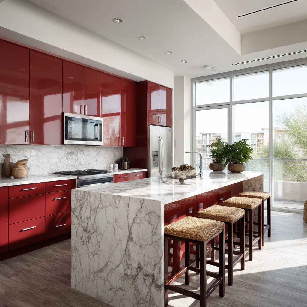 red kitchen cabinets 3