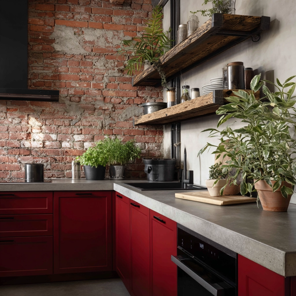 red kitchen cabinets 30