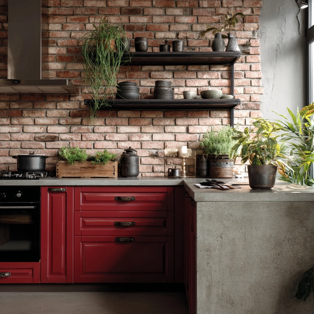 red kitchen cabinets 31