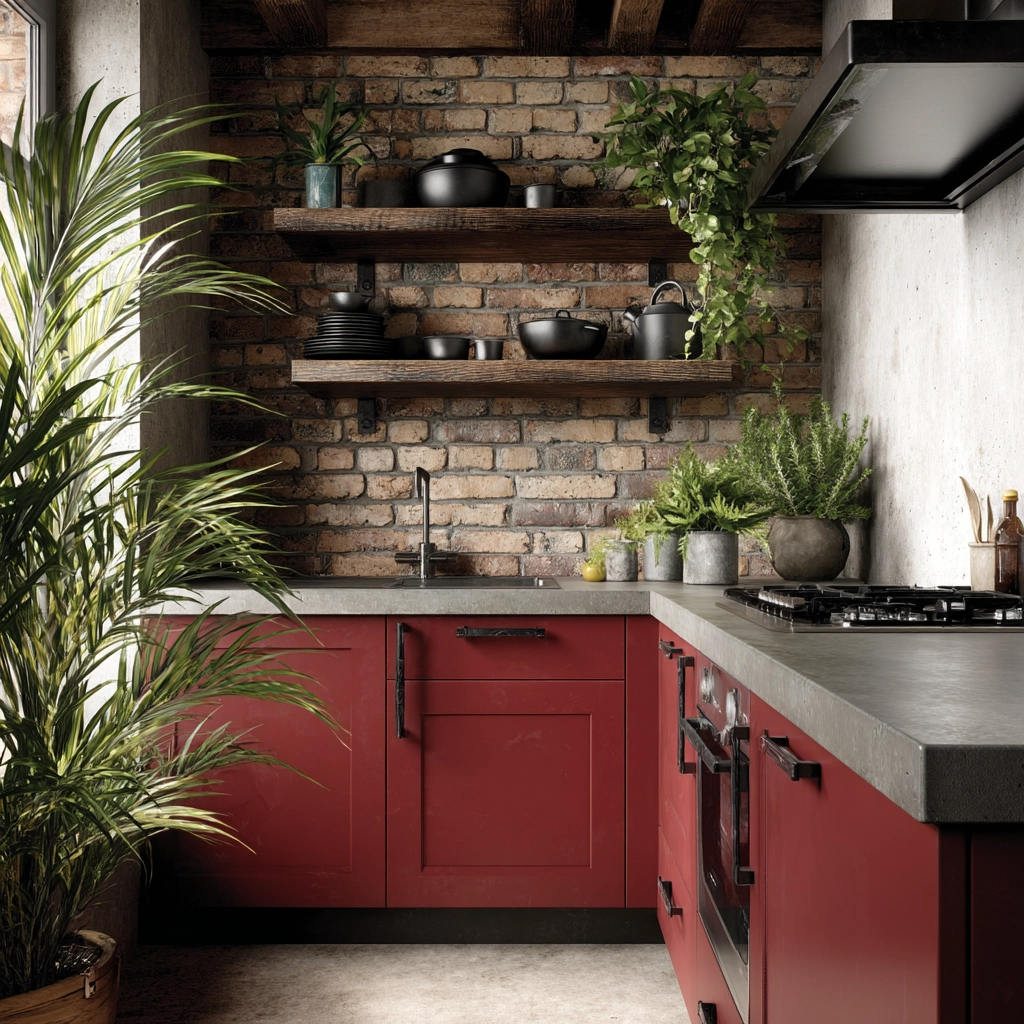red kitchen cabinets 32