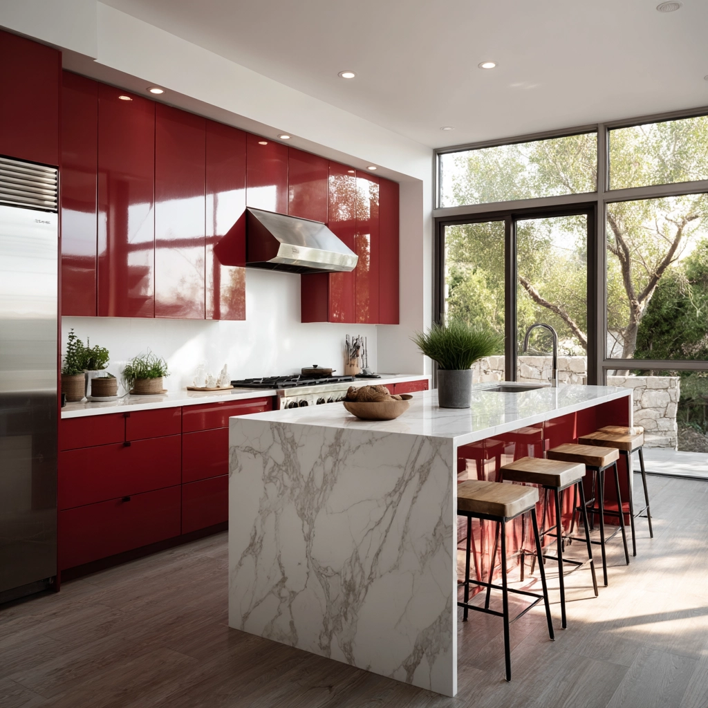 red kitchen cabinets 4