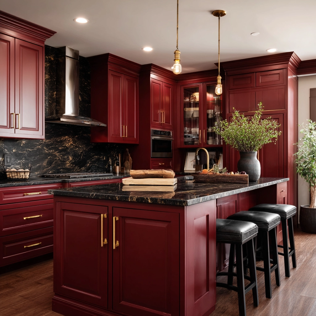 red kitchen cabinets 51
