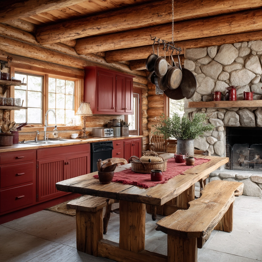 red kitchen cabinets 59